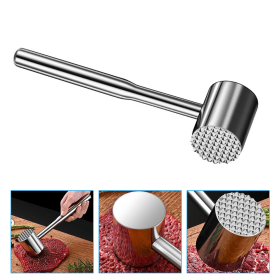 Meat Masher Tool Cube Steak Maker Meat Beater Hammer Pork Metal Hammer Meat Stainless Steel Bbq Meat Hammer