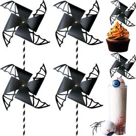 6Pack Windmill Straws Disposable Black Stripes Paper Straws Ornaments Party Decoration for Birthday Party Wedding Cocktail Anniversary Family Party Fa