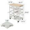 Free shipping Moveable Kitchen Cart with Two Drawers & Two Wine Racks & Three Baskets White  YJ