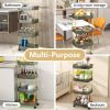 4-Tier Acrylic Rolling Storage Cart, Rolling Utility Cart, Kitchen Cart with Wheels for Bathroom, Living Room, Kithcen