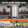 VEVOR Stainless Steel Stockpot, 42 Quart Large Cooking Pots, Cookware Sauce Pot with Strainer, Lid, and Handle, Heavy Duty Commercial Grade Stock Pot