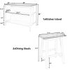 TOPMAX Solid Wood Rustic 3-piece 45" Stationary Kitchen Island Set with 2 Seatings