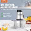 VEVOR Food Processor, Electric Meat Grinder with 4-Wing Stainless Steel Blades, 400W Electric Food Chopper, 8 Cup Stainless Steel Bowl