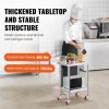 VEVOR 24x18x34 Inch Stainless Steel Work Table 3-Stage Adjustable Shelf with 4 Wheels Heavy Duty Commercial Food Prep Worktable with Brake for Kitchen