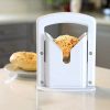 1pc Stainless Steel Bagel Guillotine Slicer With Safety Handle - Knife And Holder Guide For Easy And Fast Bagel And Hamburger Bun Cutter (White)