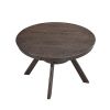 Wooden Dining Table Set, Mid Century Modern Round Rubber Wood Kitchen Table and Cross Back Upholstered Dining Chairs for Dining Room, Kitchen