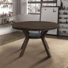 Wooden Dining Table Set, Mid Century Modern Round Rubber Wood Kitchen Table and Cross Back Upholstered Dining Chairs for Dining Room, Kitchen