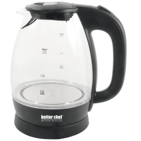 Better Chef 7-Cup Cordless Electric Borosilicate Glass Kettle with LED Light (Color: Black)